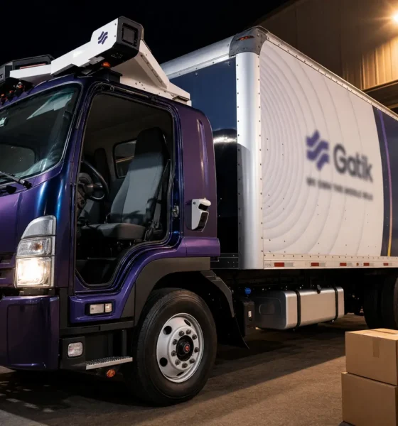 Gatik driverless box truck grocery middle mile routes