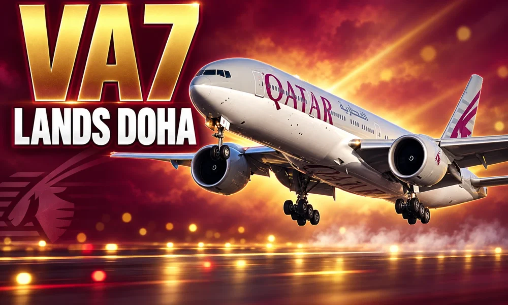 Qatar Airways VA7 Melbourne Doha passengers restrained