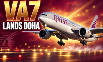 Qatar Airways VA7 Melbourne Doha passengers restrained