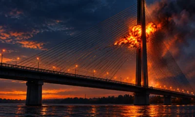 Russia drone hits Kyiv Northern Bridge