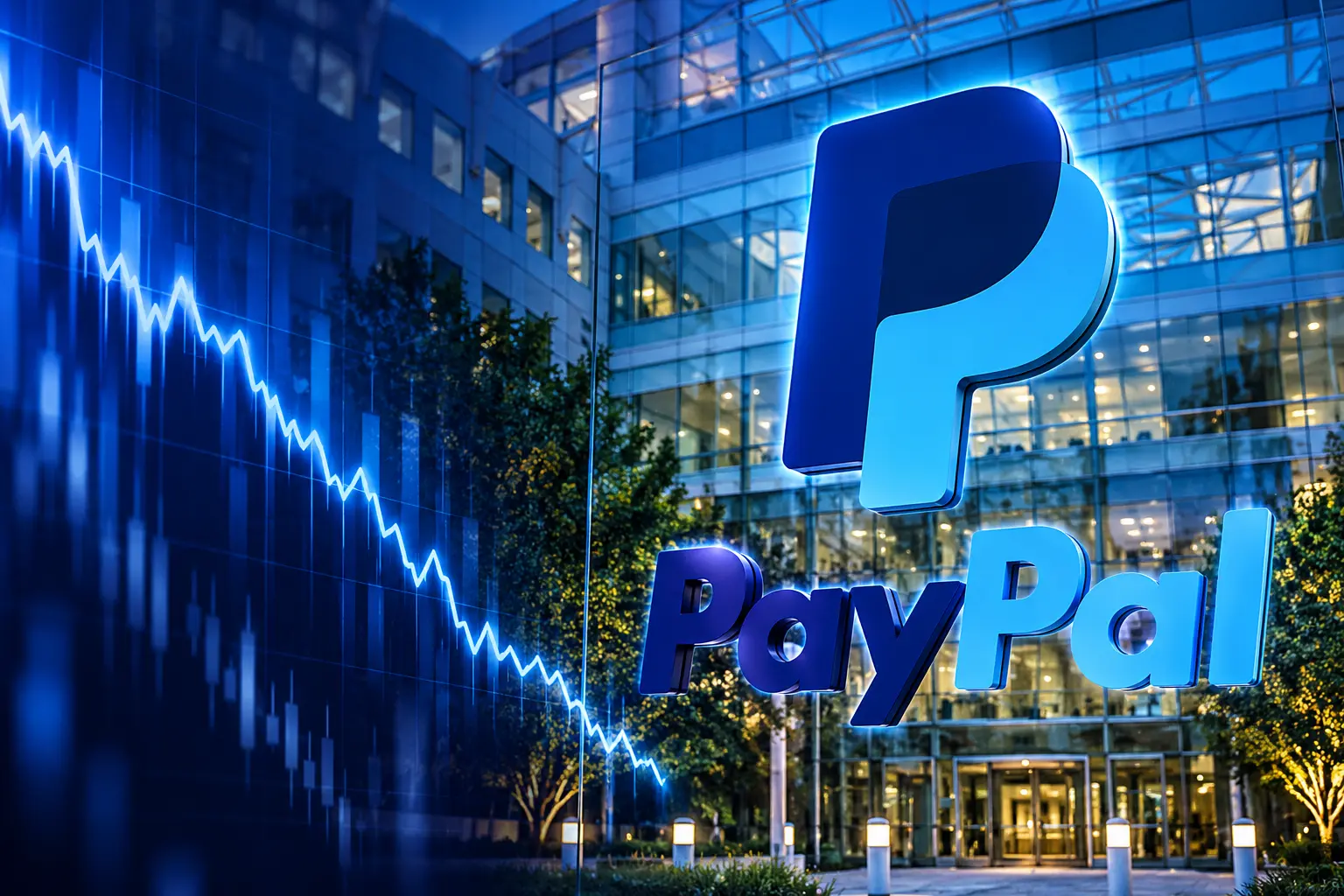 PayPal stock falls below rejected $60.50 bid