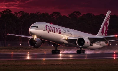 Qatar Airways VA7 Doha landing after gun threat