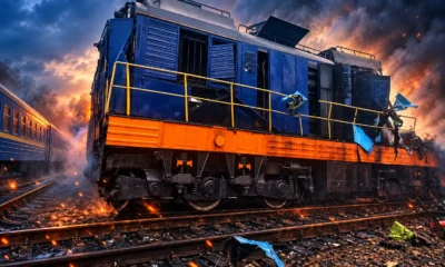 Russian drone hits Kyiv-Warsaw locomotive Yahodyn