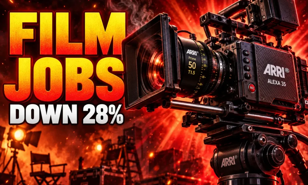 US film jobs down 28 percent August 2026 BLS