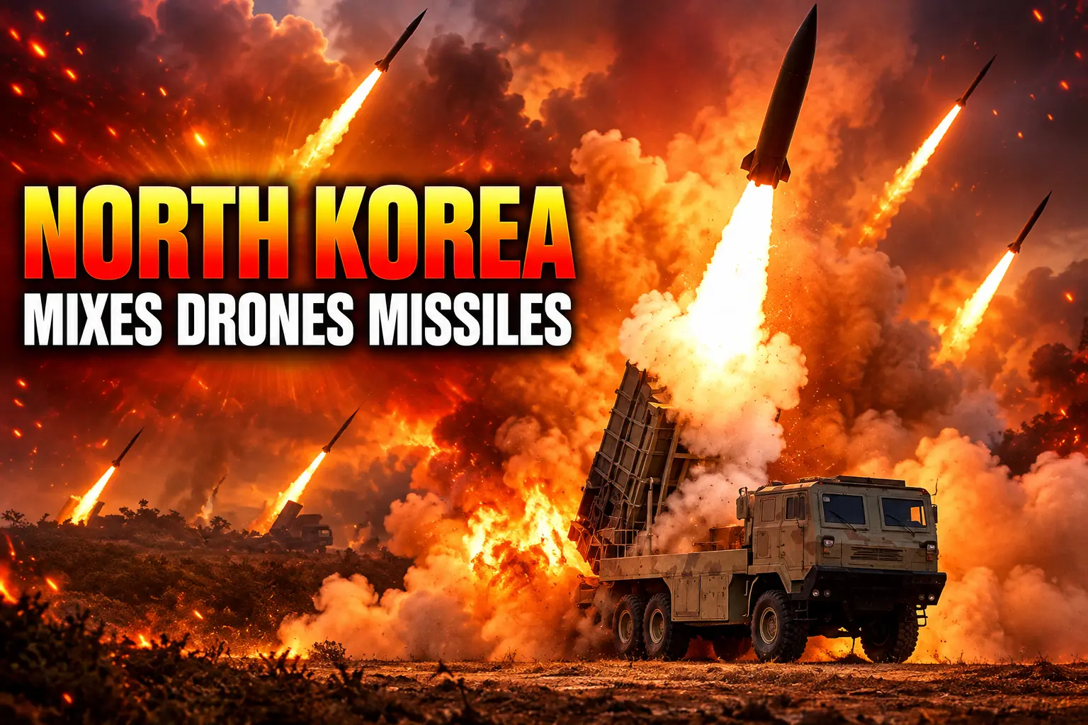 North Korea Wonsan firepower drill mixed missiles drones