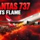 Qantas QF122 Queenstown engine flames Christchurch divert