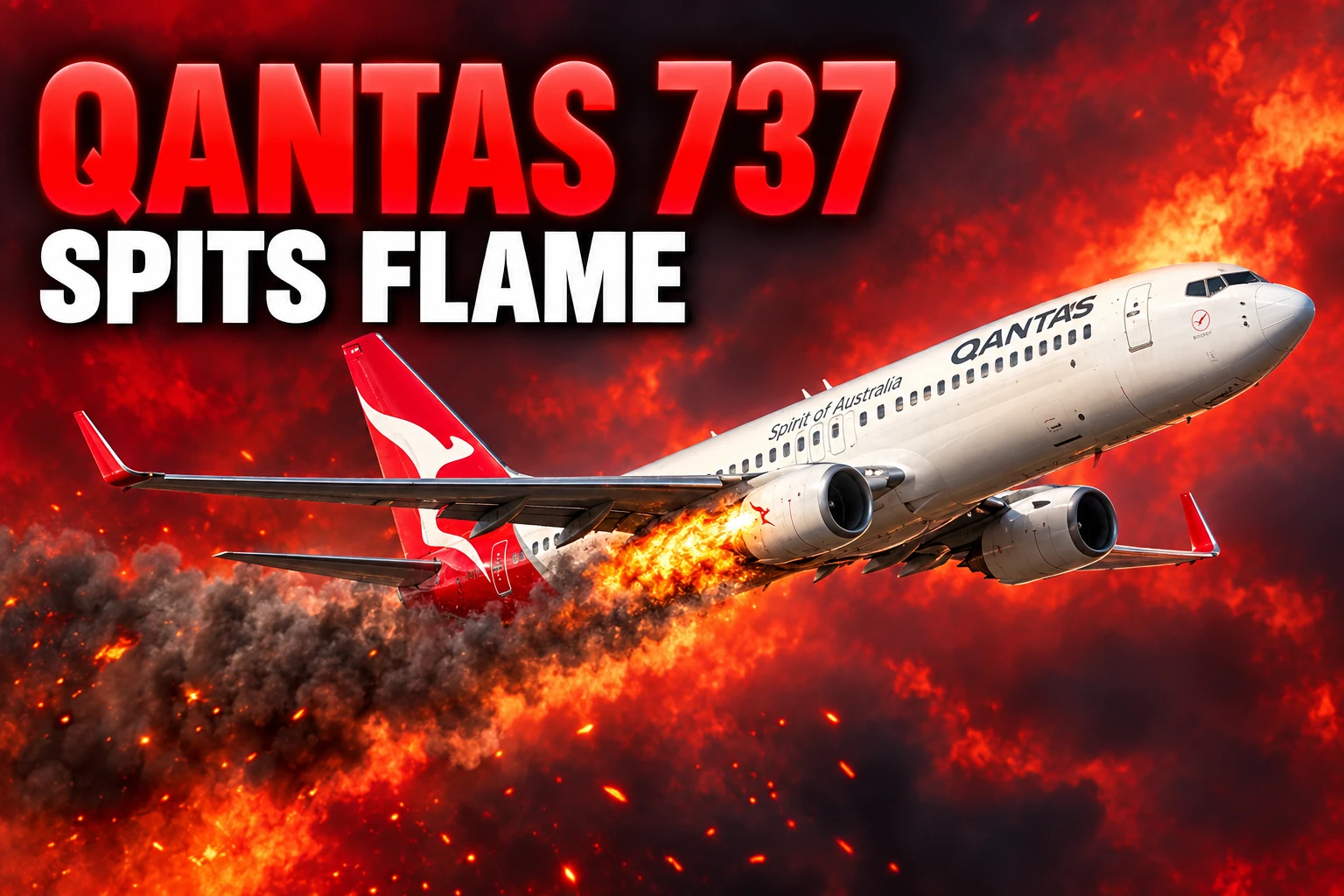 Qantas QF122 Queenstown engine flames Christchurch divert