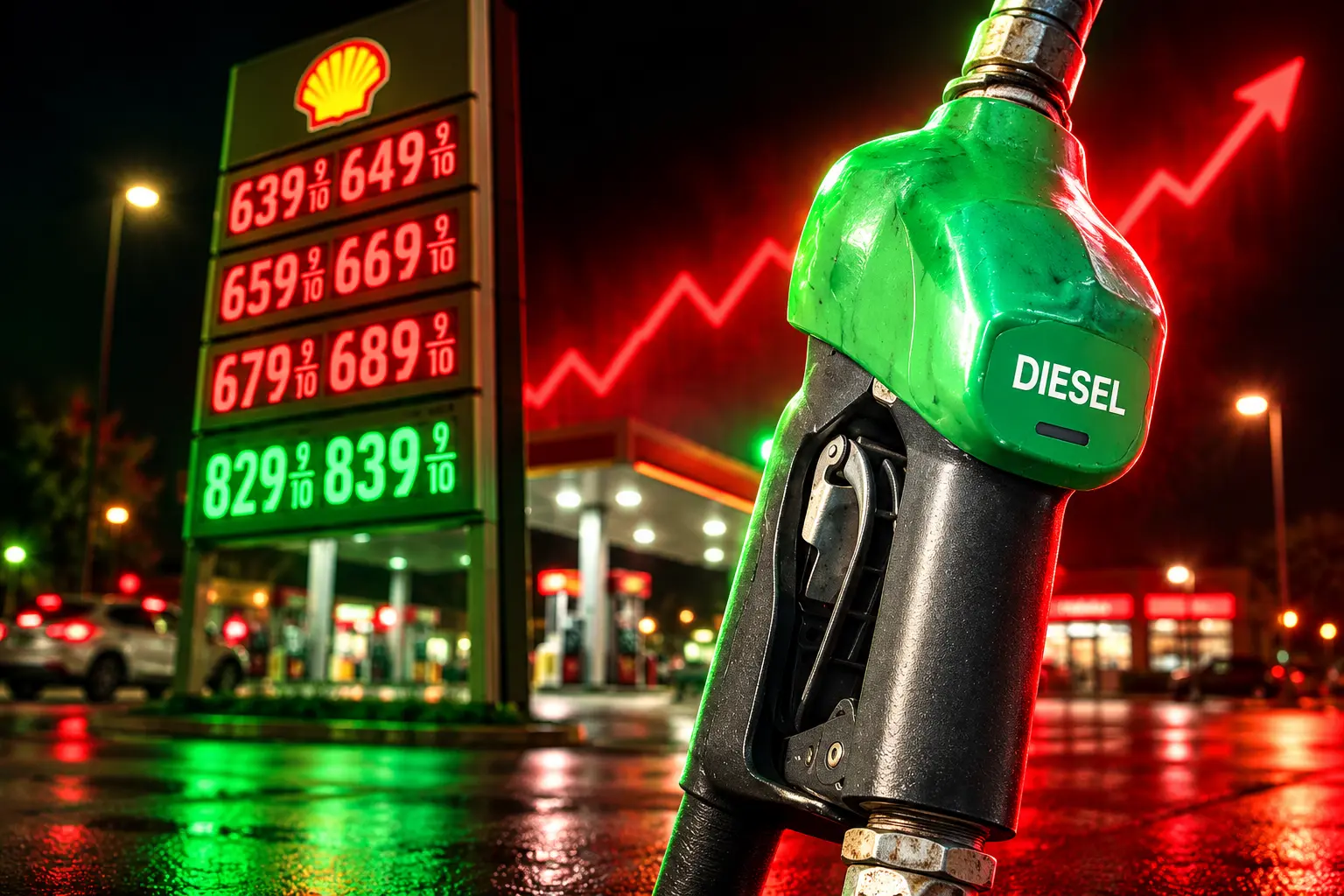 Record diesel hits $6.43 as trucks fill tanks