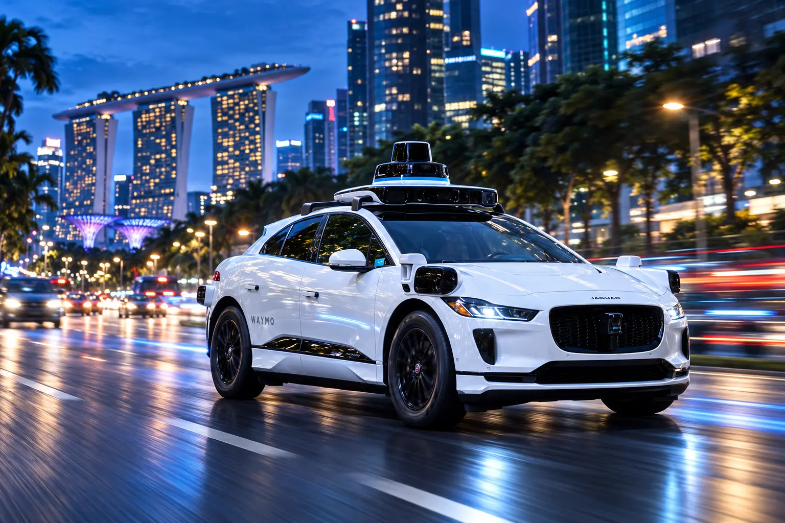 Waymo Jaguar robotaxi enters Singapore 2028